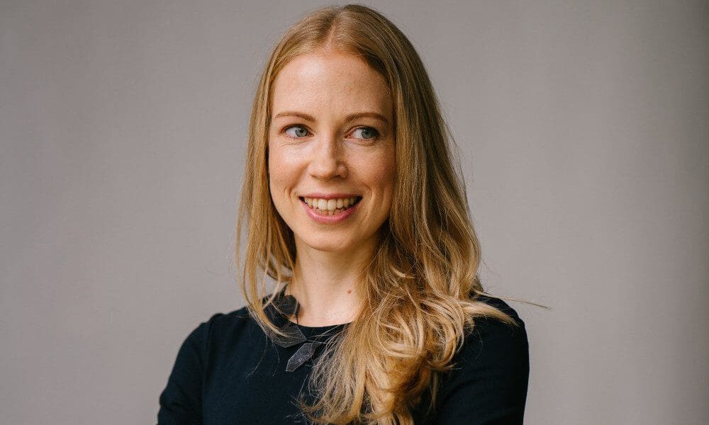 smiling blonde woman
